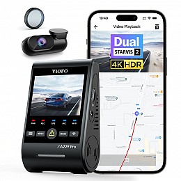 VIOFO A229 PRO 2CH Front and Rear 4K+2K HDR Dual Dash Cam with STARVIS 2 Sensors 